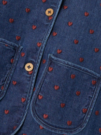 LIL ATELIER Denim Jakke Liva Dark Blue Heart